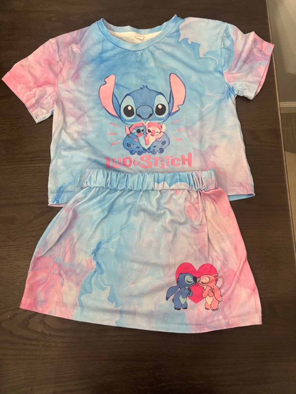 Girls' Blue-Pink Tie-Dye Pajama Set